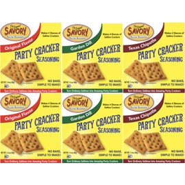 Savory Saltine Seasoning, 1.4 Ounce, Sampler Set, 3 Flavors, 6 Pack