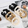 Premium-Satin-Haargummi, Seide Haargummi, Perlen-Satin-Dickdarm-Haar-Scrunchies Samt Schwarz, Softer Than Silk Scrunchies