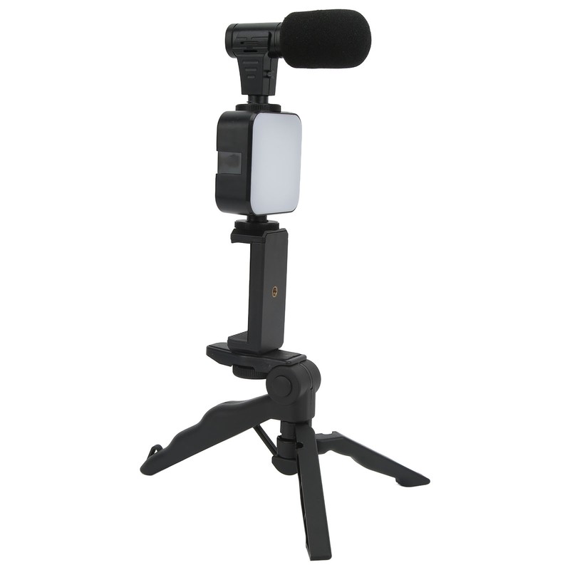 Smartphone Video Kit Tripod Mobile Phone Clip Fill Light Microphone