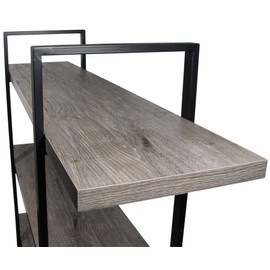 45MinST 5-Tier Vintage Industrial Style Bookcase/Metal and Wood Bookshelf Furniture for Collection, Gray Oak (5-Tier)