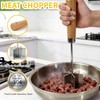 304 Stainless Steel Meat Chopper Meat Masher, 6 Curved Blades