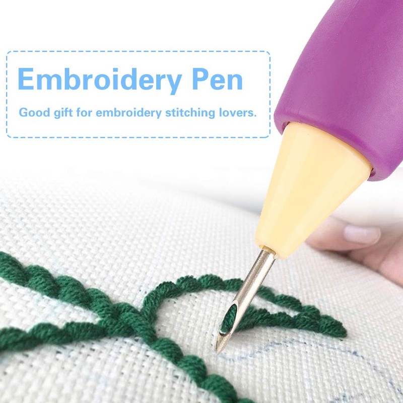 Punch Pen Set Embroidery Stitching Tool Kit Threaders Embroidery Punch