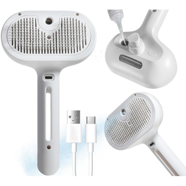 Spray Cat Brush for Shedding - Pet Hair Removal Comb