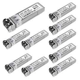 10Pack 10G SFP+ LC Module, 10GBase-SR Multi-Mode Ethernet Transceiver, 850nm MMF up to 400m – Compatible with Cisco, Meraki, Ubiquiti, Mikrotik, Netgear, HPE, TP-Link, Aruba and More
