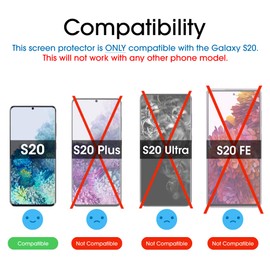 amFilm Ultra Glass Screen Protector for Galaxy S20, (2 Pack) UV Gel Application, Tempered Glass, Compatible with UltraSonic FingerPrint Scanner for Galaxy S20 (2020)