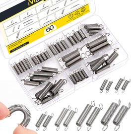 Mardatt 60Pcs 12 Sizes Stainless Steel Extension Springs Kit, Extension Spring with Hook Ends, Small Spring Compression Springs Mechanical Springs Tensile spring for Home Repairs