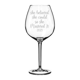 Wine Glass Goblet She Believed She Could So She Mastered It 2022 Graduation Masters Degree(20 oz Jumbo)