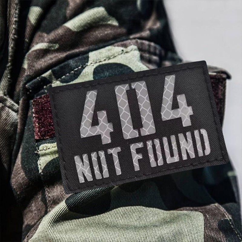 404 Not Found Patches Velcro Military Funny Sew-On Patch Hook