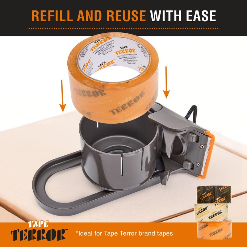 Tape Terror Packing Tape Dispenser - Heavy Duty Shipping Tape