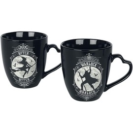 Alchemy Gothic The Vault Modern Kitchen Home Decorative Serveware Witch & Warlock Mug Set