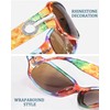 LVIOE Retro Polarized Sunglasses for Women Trendy Wraparound Rhinestone Designer