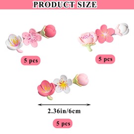 15 Pcs Peach Blossom Hair Clips Cute Pink Alligator Hair Barrettes Floral Duck Bill Clips Flower Hair Accessories for Women Girls Cherry Blossom Bangs Clips Hair Styling Accessories