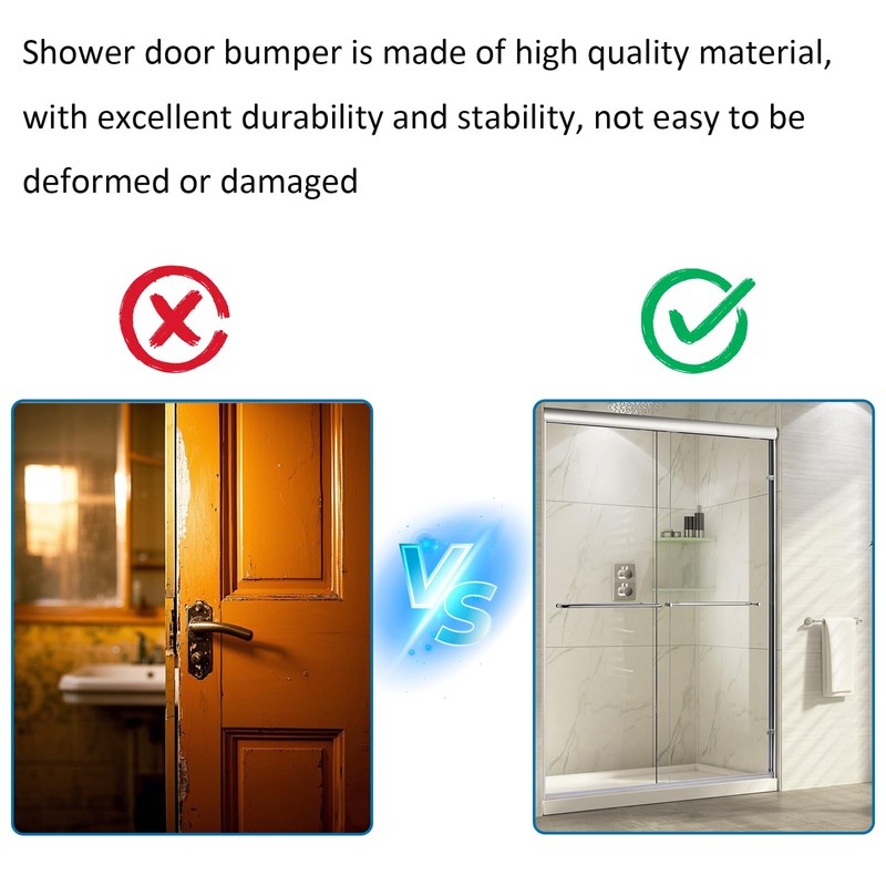 Shower Door Bumpers for Glass Doors,3-Pack