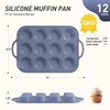 2 Packs 12 Cups Silicone Muffin Pan with Metal Reinforced