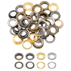sourcing map 32 Set Copper Grommets Eyelets, 1/2"(12mm) Grommets Eyelets with Washers Grommets Kit Copper Eyelets for Belts, Shoes, Clothes, Bead Cores, DIY Project (Gold/Silver/Grey/Bronze)