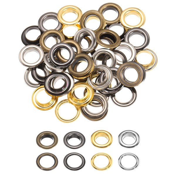 sourcing map 32 Set Copper Grommets Eyelets, 1/2"(12mm) Grommets Eyelets
