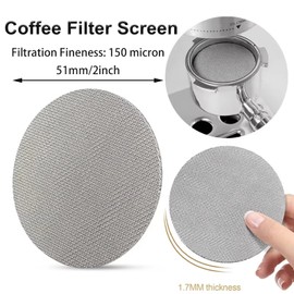 2 Pack 51mm Espresso Puck Screen,Reusable Espresso Screen with 1.7mm Thickness 150μm 316 Stainless Steel for Espresso Portafilter Filter Basket (51mm,150μm)