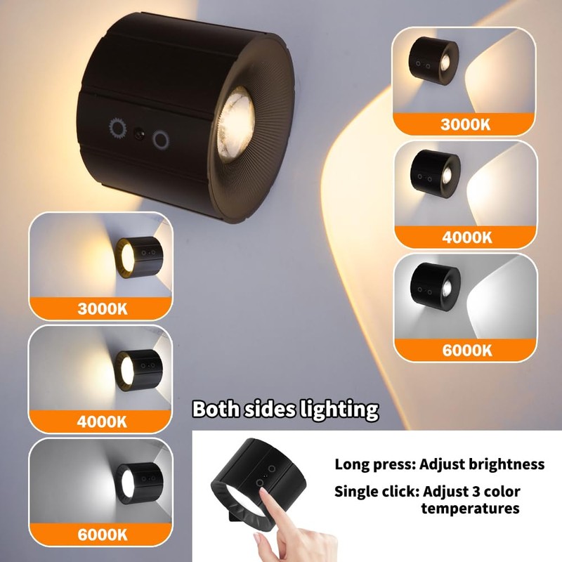 Ditoon LED Wall Mounted Lights with Remote, Wall Sconces Lamp