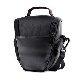 FOSOTO, Shoulder Camera Bag for Canon, Nikon, Sony, PU Leather (Black)