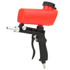 Gravity Sandblasting Gun Kit, Handheld Sandblasting Gun with Connector, Nozzle, 1/4 Inch Air Inlet, Pneumatic 90 PSI Air Pressure Sandblaster, Air Sandblaster for Polishing Surfaces