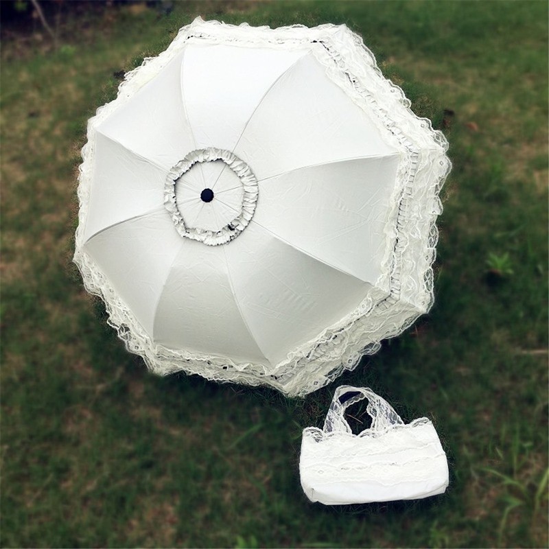 Maibar UV Umbrella Lace Folding Umbrellas Compact Waterproof for Women