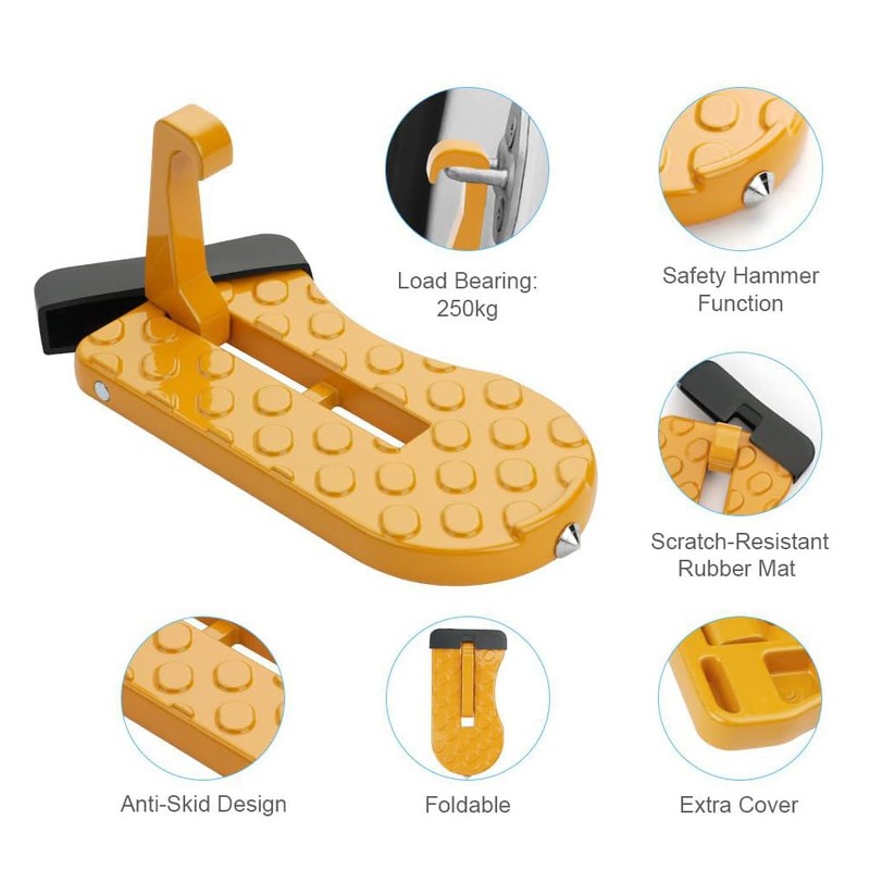 Car Door Step for Easy Roof Access -Multi-Foldable Aluminum Alloy