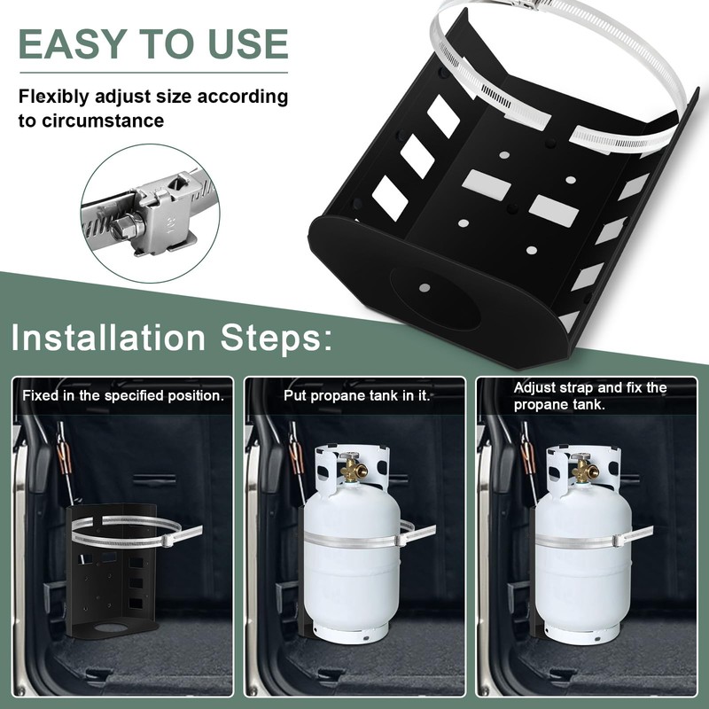 CZC AUTO Propane Tank Holder Mounting Bracket for 10LB Bottle