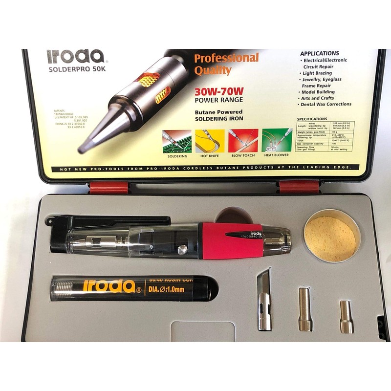 Iroda SOLDERPRO 50 Cordless Refillable Butane Soldering Iron and Torch