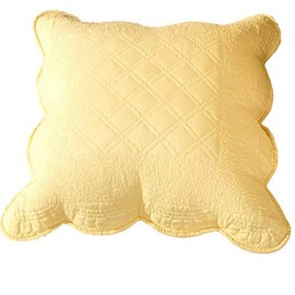 Tache Quilted Solid Yellow Buttercup Puffs Matelasse Decorative Square 26x26 Euro Sham 1 Piece