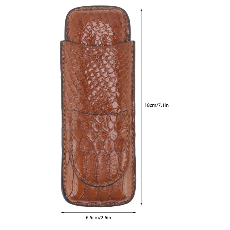2 Finger Cigar Case Portable Waterproof Lightweight Artificial Leather Cigar