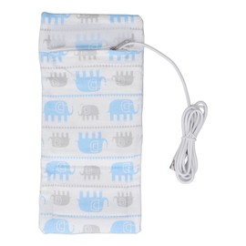 Travel Milk Heat Bag USB Portable Compact Zip Closure Thermostat Baby Bottle Warmer Bag for Outdoor Elephant
