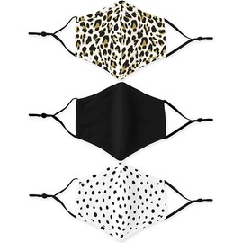 Weddingstar 3-Pack Reusable Cloth Face Masks – Washable & Adjustable Face Coverings with Filter Pocket – Soft Fabric, Comfortable Fit, and Stylish Designs for Everyday Use