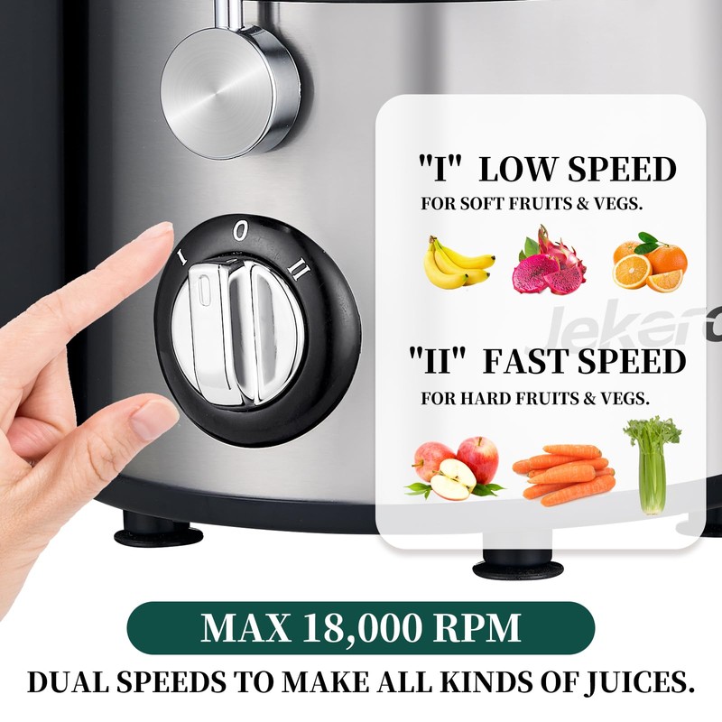 Juicer Machines, 2.8" Wide Feed Chute Centrifugal Juicer for Whole