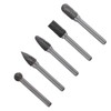 5 Pcs Rotary Burr Set Tungsten Carbide Head 10mm Steel