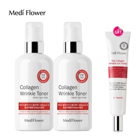 Mediflower 메디플라워 콜라겐 주름개선 토너 250mlx2개+콜라겐 아이크림 증정 MediFlower Collagen Anti-Wrinkle Toner 250ml x 2+ Collagen Eye Cream Gift