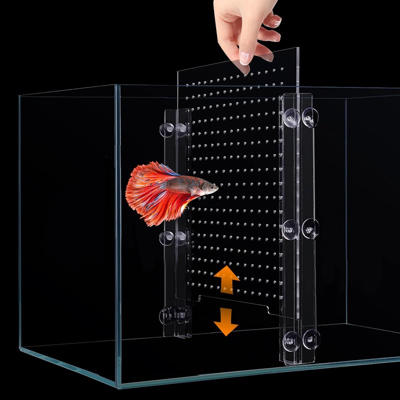 Fish Tank Divider, Transparent Acrylic Separator Plate with Suction Cups