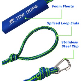 PWC Boat Docking Lines, 2Pcs Mooring Rope Tow Line with Clip and Loop Heavy Duty Braided Line Marine Boat Accessories Ideal for Jet Ski Watercraft Boat Kayaking Available in 4 Sizes