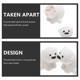 Operitacx Pack of 40 Polar Bear Erasers, Pencil Erasers, Animal Erasers