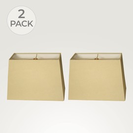 Royal Designs, Inc. Set of 2 Rectangle Hardback Lamp Shade, HB-613-18AGL-2, Antique Gold, (8 x 16) x (10 x 18) x 12, 2 Pack