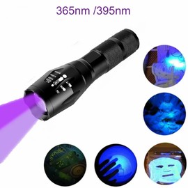 ZYUNMALL UV Flashlight Black Light, 365nm 395nm Light Wood’s Lamp 2 in 1 Ultraviolet Blacklight LED Handheld Torch Detector for Pet Urine, Fluorescent Agent, Curing UV Glue, Scorpions Finder