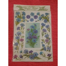 Vintage Charter House Reproductions  12"×9" NOS UNFRAMED Blue turquoise purple