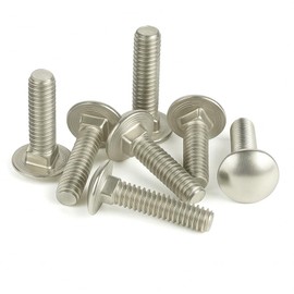 IMScrews 5/16"-18 x 1 Carriage Bolts, Round Head & Square Neck, Full Thread, 304 (18-8) Stainless Steel, Pack of 10