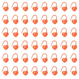 sourcing map 200pcs Stitch Markers, Heart Stitch Locking Stitch Marker Crochet Needle Clip Counter for DIY Handcraft Knitting and Crocheting, Orange