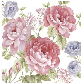 20 Napkins Rose World Purple / Pink / Flowers / Roses 33 x 33 cm