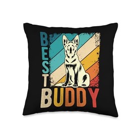 BEST BUDDY Vintage German Shepherd Throw Pillow