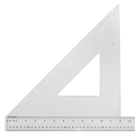 Westcott Student Grade Polystyrene Triangle, 45 and 90 Degrees, 12 Inches, Clear