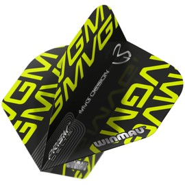 WINMAU Prism Delta Michael Van Gerwen MvG Black Extra Thick Dart Flights - 1 Set per Pack (3 Flights in Total)