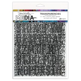 Dina Wakley Media Transparencies 6pcs - Typography Set 2