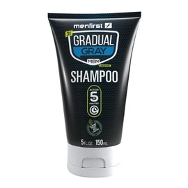 MENFIRST - Champú para oscurecer el cabello gris, color gradual para cobertura gris, hipoalergénico y sin químicos, tonos oscuros