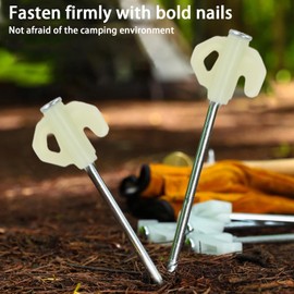 Culinavog Erdschrauben, 14 Stück Zeltheringe zum Schrauben, Lang Tellerkopfschrauben Camping, Multifunktional Schraubheringe, Felsboden-Erdnägel für Camping, Gras, Sandboden (21.5 × 3.7 × 0.6 cm)